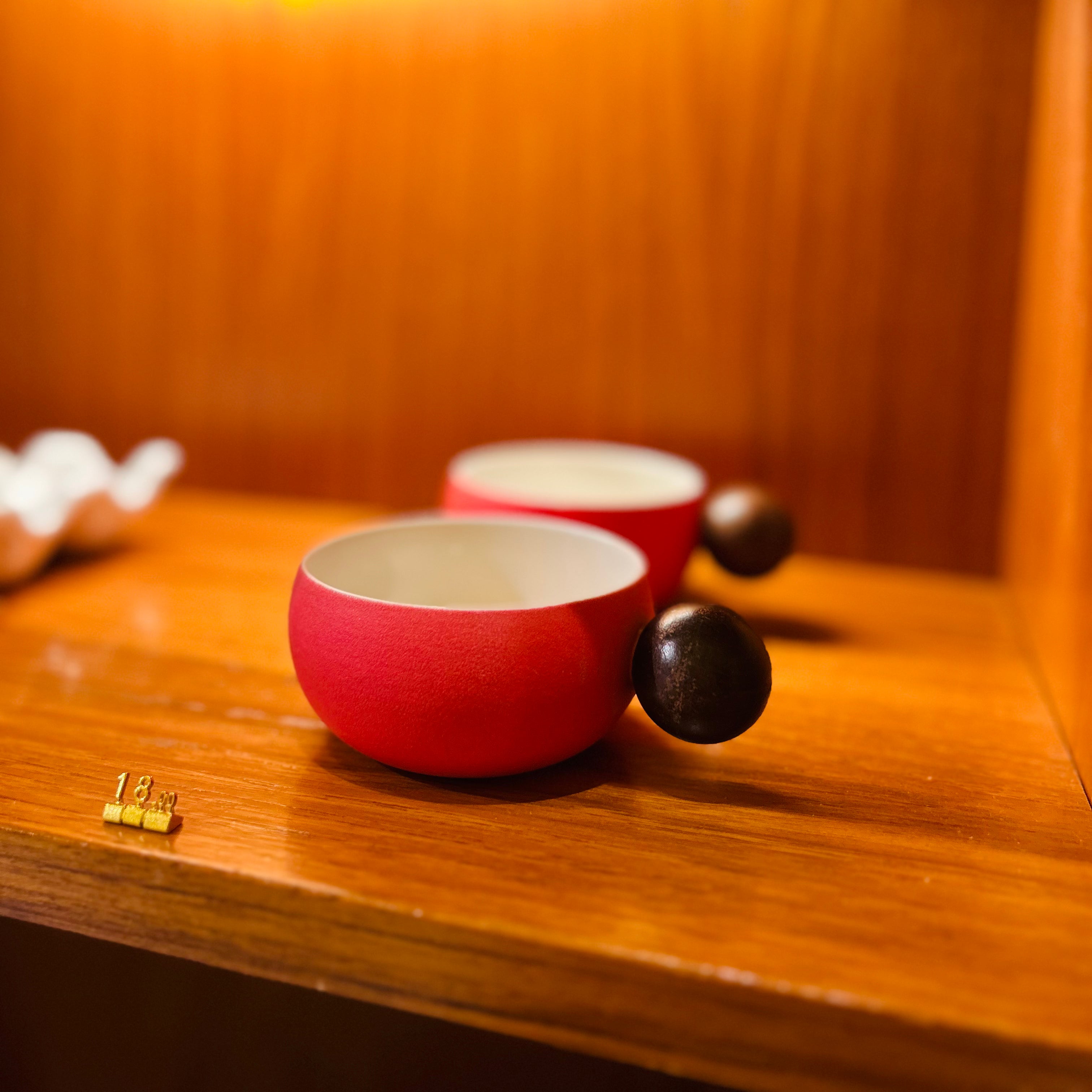 Rose Coloured Ceramic Mug with Wooden Handle