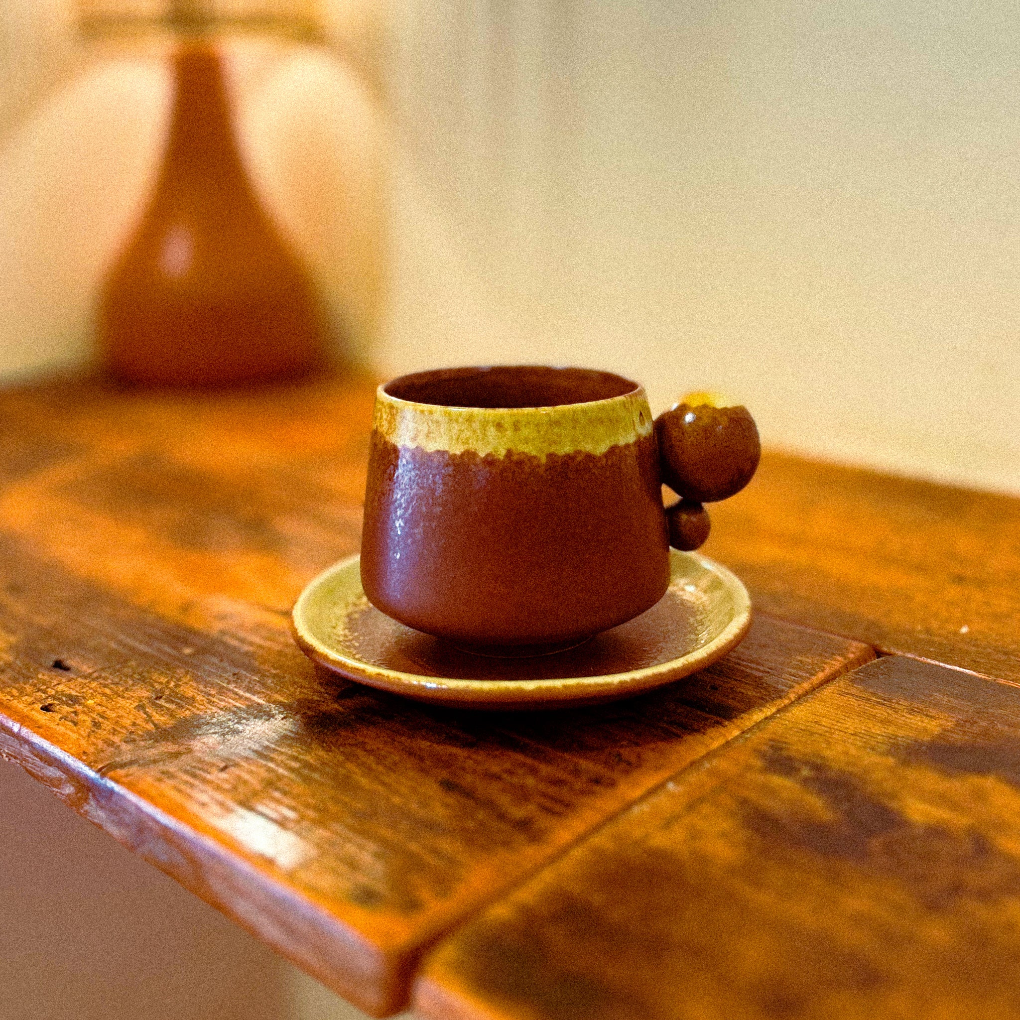Bubble Handle Cup and Saucer
