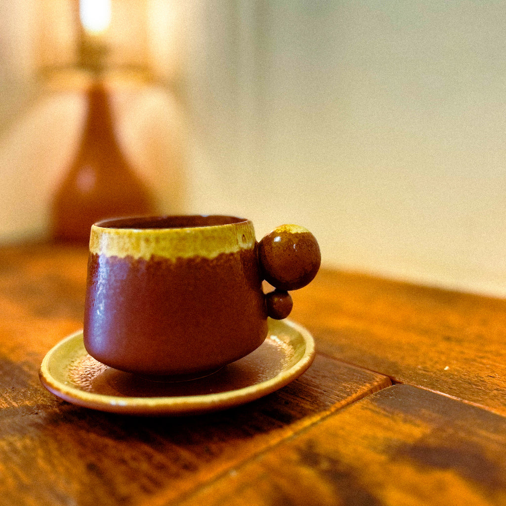 Bubble Handle Cup and Saucer