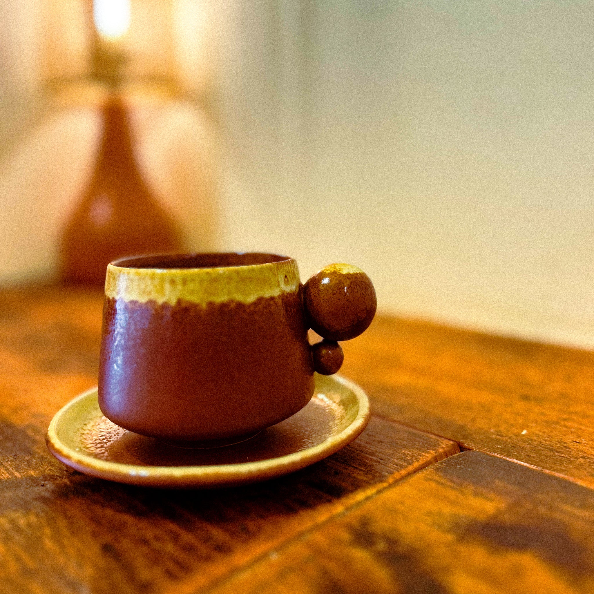 Bubble Handle Cup and Saucer