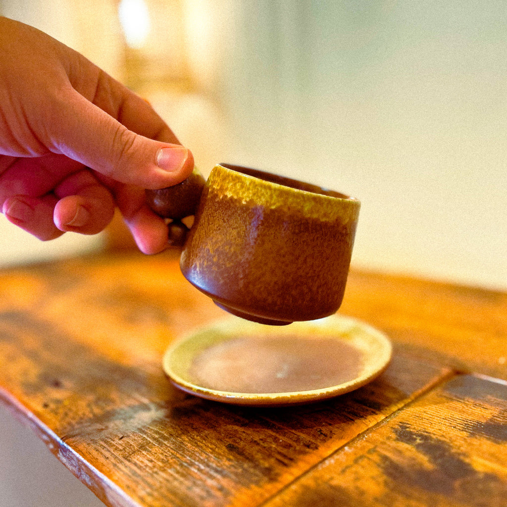Bubble Handle Cup and Saucer