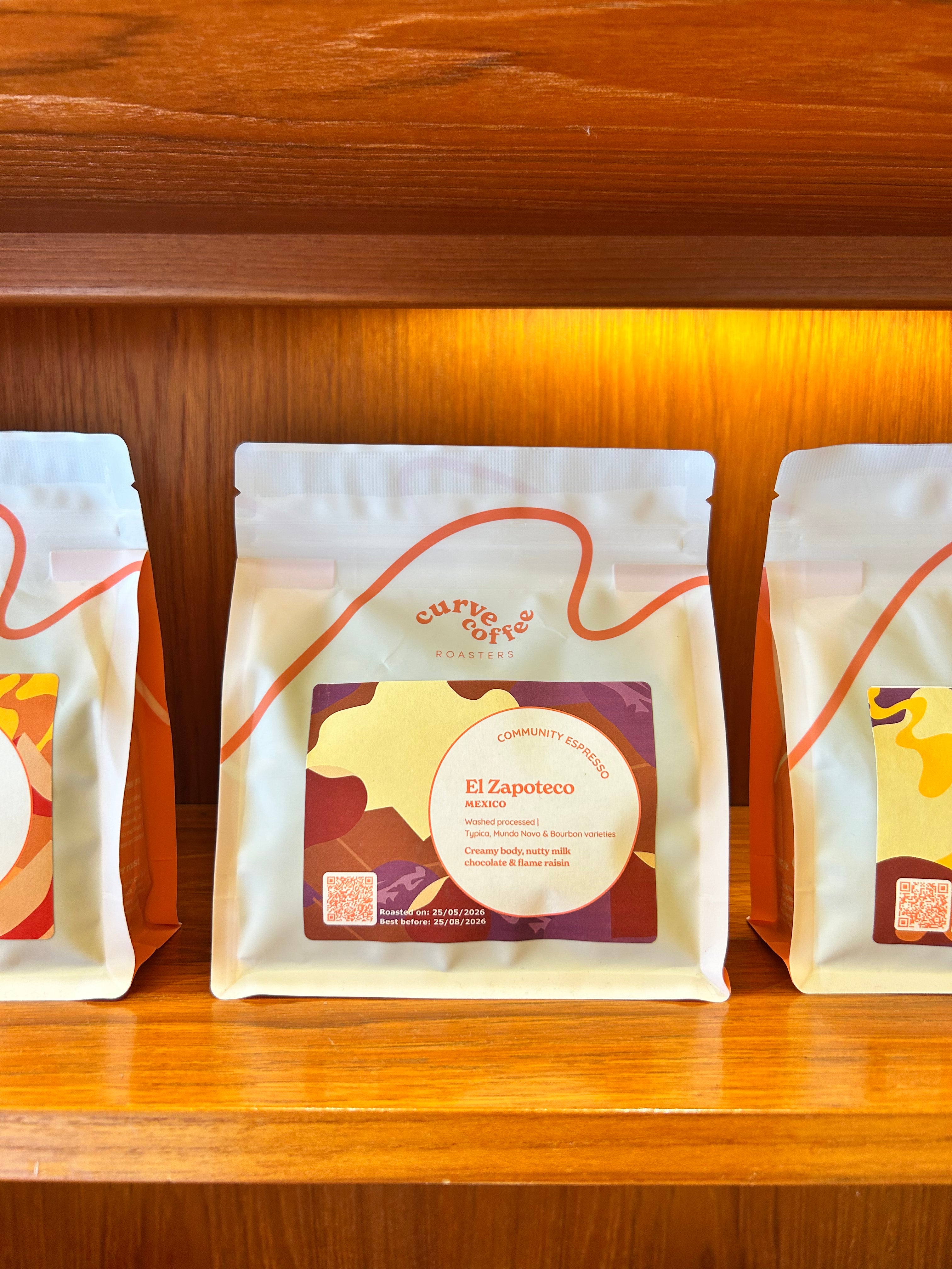 Curve Coffee El Zapoteco Community Espresso Coffee Beans. 250g